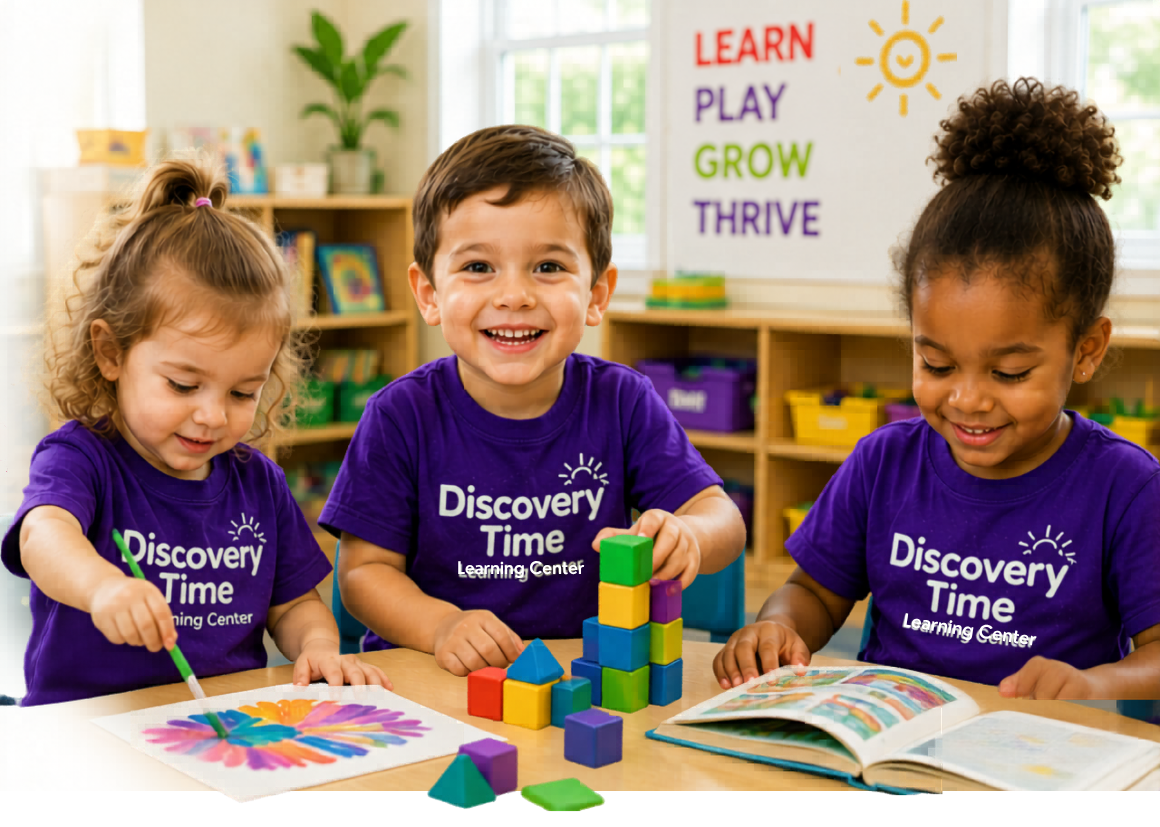 Happy children at Discovery Time Learning Center in Alexandria, VA